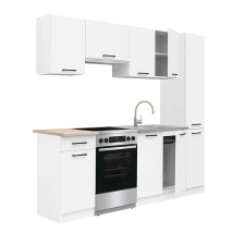 Leziter Praktik 210 konyhabútor fehér korpusz, fehér front bútor