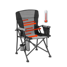Leziter Premium fűthető karfás horgász szék pohártartóval szürke horgászszék, ágy
