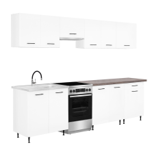 Leziter Primo 280 konyhabútor fehér, rauna szil munkalappal bútor