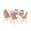 Leziter Ravena 6+1 étkező garnitúra fehér-bézs