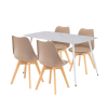 Leziter Ravena Étkezőgarnitúra - Szinterezett Kő Asztal, 4 Bézs Szék