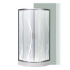 Leziter Spirit Bamboo 90x90 cm íves tolóajtós zuhanykabin 5 mm biztonsági üveggel zuhanytálcával, króm kerettel, 180 cm magas