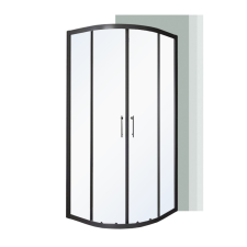Leziter Spirit Clear 90x90 cm íves zuhanykabin zuhanytálca nélkül fekete kád, zuhanykabin