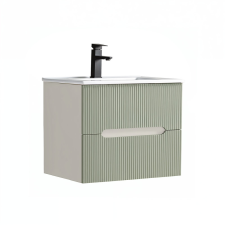 Leziter Trent 60 alsó fürdőszobabútor kerámia mosdóval (2 fiókos) fehér-zöld fürdőszoba bútor