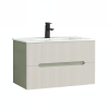 Leziter Trent 80 alsó fürdőszobabútor kerámia mosdóval (2 fiókos) zöld-fehér