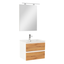 Leziter Vario Forte 60 komplett fürdőszoba bútor fehér-tölgy fürdőszoba bútor