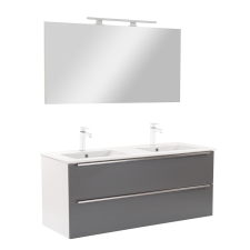 Leziter Vario Trim 120 komplett fürdőszoba bútor fehér-antracit fürdőszoba bútor