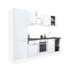 Leziter Yorki 270 konyhablokk fehér korpusz,selyemfényű fehér front alsó sütős elemmel polcos szekrénnyel