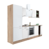 Leziter Yorki 270 konyhablokk sonoma tölgy korpusz,selyemfényű fehér front alsó sütős elemmel polcos szekrénnyel