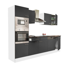 Leziter Yorki 280 konyhabútor fehér korpusszal, selyemfényű antracit fronttal bútor