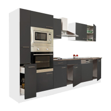 Leziter Yorki 310 konyhabútor fehér korpusz,selyemfényű antracit fronttal bútor