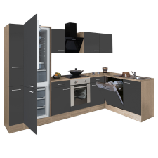 Leziter Yorki 310 sarok konyhabútor alsó sütős, alulfagyasztós hűtős kivitelben bútor