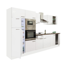 Leziter Yorki 330 konyhabútor fehér korpusz,selyemfényű fehér fronttal bútor