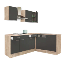 Leziter Yorki Konyhabútor - Sarok - Sonoma Tölgy/Antracit - 220cm bútor