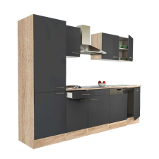 Leziter Yorki Konyhabútor - Sonoma Tölgy/Antracit - 280 cm bútor