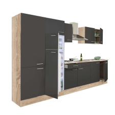 Leziter Yorki Konyhabútor - Sonoma Tölgy/Antracit - 330 cm bútor
