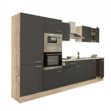Leziter Yorki Konyhabútor - Sonoma Tölgy/Antracit - Polcos - 330 cm bútor