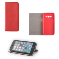  LG K5, Oldalra nyíló tok, stand, Smart Magnet, piros tok és táska
