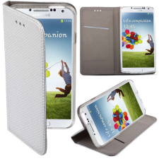 LG K7 telefon tok, könyvtok, oldalra nyíló tok, mágnesesen záródó, X210, ezüst tok és táska