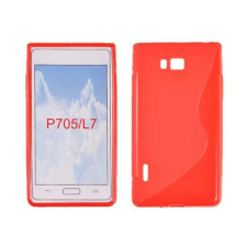 LG Optimus L7 P700, Szilikon tok, S-Case, piros tok és táska