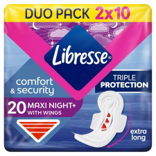 Libresse Maxi Night+ Comfort &amp; Security éjszakai egészségügyi Betét 20db intim higiénia