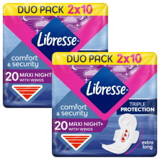Libresse Maxi Night+ Comfort &amp; Security éjszakai egészségügyi Betét 2x20db intim higiénia