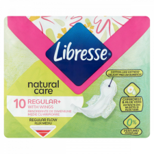 Libresse Regular+ Natural Care szárnyas egészségügyi betét 10 db intimhigiénia nőknek