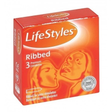 LifeStyle LIFESTYLE ÓVSZER RIBBED NARANCS, 3 db óvszer