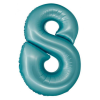  Light Blue Matt, Kék 8-as szám fólia lufi 76 cm