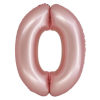  Light Pink Matt, Rózsaszín 0-ás szám fólia lufi 76 cm