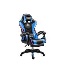 Likeregal 920 LED masszázs gamer szék lábtartóval kék forgószék