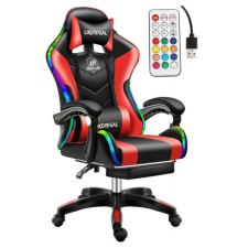 Likeregal 920 LED masszázs gamer szék lábtartóval piros holm6909 forgószék