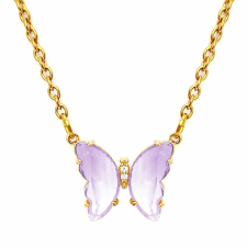  Lila kristálypillangós gyerek nyaklánc medállal nyaklánc