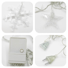 Lili Karácsonyi LED fényfüzér - hópehely és csillag, meleg fehér / 540 cm karácsonyfa izzósor
