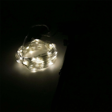 Lili Meleg fehér, napelemes LED Fényfüzér 100db izzóval 12,1m karácsonyfa izzósor