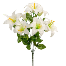  Liliom csokor 7v. krém M40cm 20db/# dekorációs kellék
