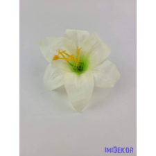 Liliom selyemvirág fej 11 cm - Krém dekorációs kellék