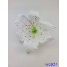 Liliom selyemvirág fej D16cm - Fehér dekorációs kellék