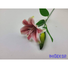  Liliom szálas gumis művirág 47cm - Sötét Rózsaszín dekorációs kellék