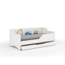  LILU gyerekágy laminált oldallal 160x80cm matraccal és ágyneműtartóval - járgányok gyermekbútor