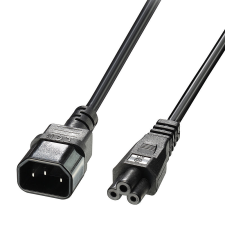 LINDY 30343 Fekete 5 M C14 csatlakozó C5 csatlakozó kábel és adapter