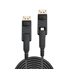 LINDY 38480 Fibre Optic Hybrid Mini DisplayPort 1.4 - Mini DisplayPort 1.4 Kábel 10m - Fekete kábel és adapter