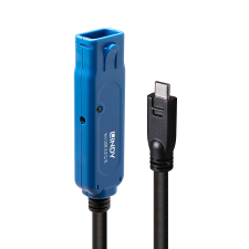 LINDY 43381 USB-C apa - USB-A anya 3.2 Gen 1 Aktív adapterkábel - Fekete (8m) kábel és adapter