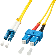 LINDY 47475 száloptikás kábel 15 M LC SC OS2 Sárga (47475) kábel és adapter