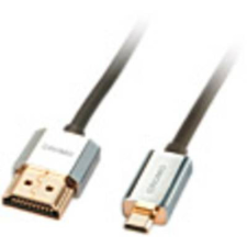 LINDY HDMI Csatlakozókábel [1x HDMI dugó - 1x HDMI dugó, D mikro] 0.50 m Szürke kábel és adapter