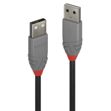 LINDY USB-A - USB-A kábel 3m fekete-szürke (36694) (lindy36694) kábel és adapter