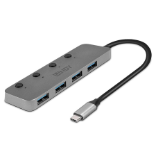 LINDY USB Hub Lindy USB 3.0 4-port with ON/OFF (43383) hub és switch