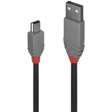 LINDY USB Mini USB Átalakító Fekete-Szürke 1m 36722 kábel és adapter