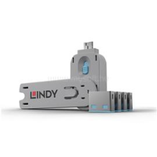 LINDY USB Port Locks 4x Blue+Key (LINDY_40452) kábel és adapter