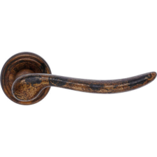 Linea Cali Beta antik réz díszes körrozettás kilincsgarnitúra 488 RB 011 AN zár és alkatrészei